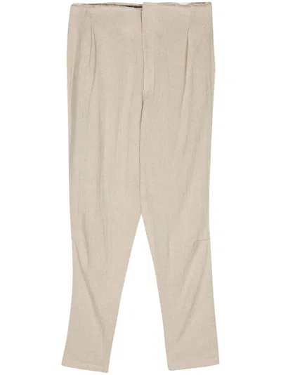 ELENA VELEZ OAT BEIGE TAPERED TROUSERS