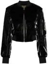 ELENA VELEZ ONYX BLACK PATENT FINISH FITTED JACKET