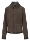 Elena Velez Quilted Corduroy Jacket In Brown