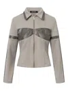 Elena Velez Racer Zip-front Jacket In Neutral