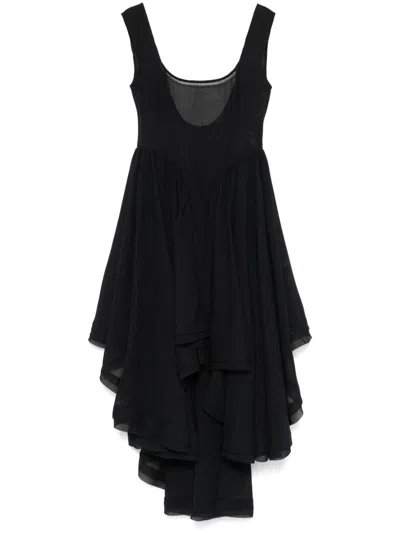 Elena Velez Ruffled Cocktail Dress In Black