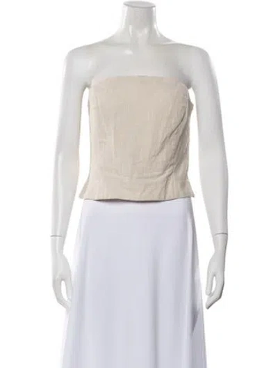 Pre-owned Elena Velez Strapless Top In Neutral