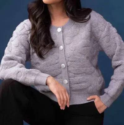 Elena Wang Silver Button Front Sweater In Grey