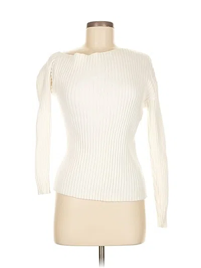Pre-owned Elenza By L&l Pullover Sweater In White