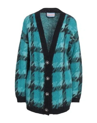 Eleonora Gottardi Woman Cardigan Turquoise Size M Alpaca Wool, Polyamide In Blue