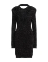 Eleonora Gottardi Woman Midi Dress Black Size S Polyamide, Metallic Fiber