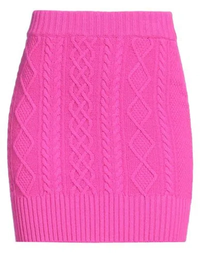 Eleonora Gottardi Woman Mini Skirt Fuchsia Size M/l Eco-cashmere, Merino Wool In Pink