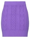 Eleonora Gottardi Woman Mini Skirt Purple Size M/l Eco-cashmere, Merino Wool In Purple