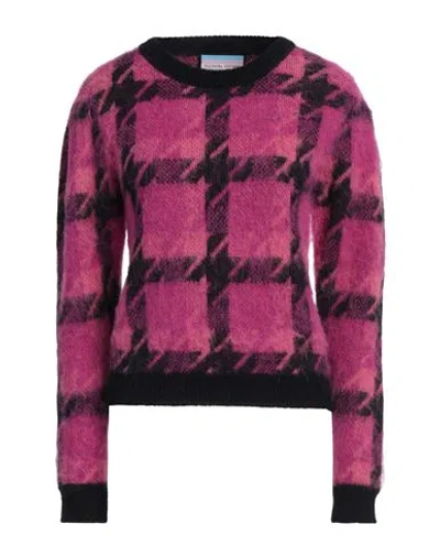 Eleonora Gottardi Woman Sweater Fuchsia Size M Alpaca Wool, Polyamide In Pink