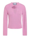 Eleonora Gottardi Woman Sweater Pink Size L Cotton, Recycled Polyester In Pink