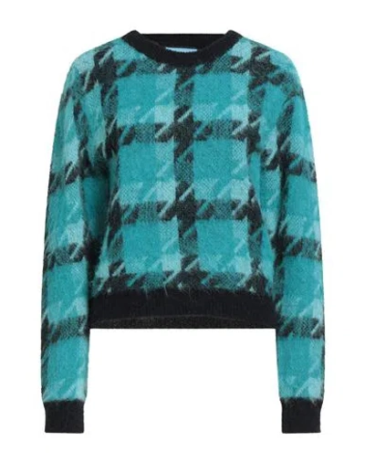 Eleonora Gottardi Woman Sweater Turquoise Size M Alpaca Wool, Polyamide In Blue