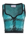 Eleonora Gottardi Woman Top Azure Size M Alpaca Wool, Polyamide In Blue