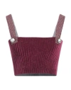 Eleonora Gottardi Woman Top Burgundy Size S Viscose, Polyamide, Elastane In Red