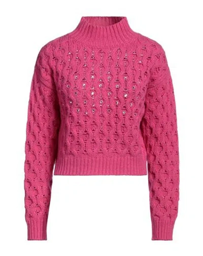 Eleonora Gottardi Woman Turtleneck Fuchsia Size M Wool, Cashmere In Pink