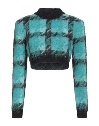 Eleonora Gottardi Woman Turtleneck Turquoise Size L Alpaca Wool, Polyamide In Blue