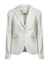 Eleonora Stasi Woman Blazer Ivory Size 6 Cotton, Elastane In White