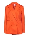 Eleonora Stasi Woman Blazer Orange Size 10 Cotton, Elastane