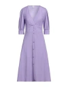 Eleonora Stasi Woman Midi Dress Mauve Size 10 Viscose, Polyester, Polyamide In Purple