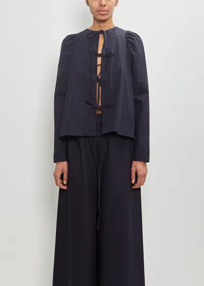 Eleph Bows Shirt In Navy Cotton