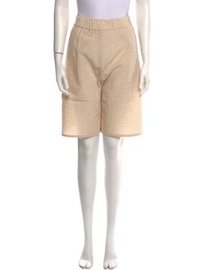 Pre-owned Eleph Plaid Print Knee-length Shorts W/ Tags In Neutral