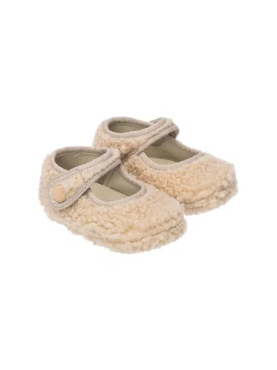 Elephantito Baby Girl's Faux-shearling Mary Janes In Nude