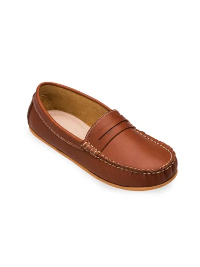 Elephantito Kids' Boy's Jp Leather Moccasins In Brown