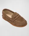 Elephantito Boy's Suede & Leather Penny Loafers, Baby/toddler/kids In Toffe
