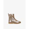 Elephantito Kids' Cellia Metallic Leather Boots Champagne Eur 29 / 11 Uk In Multi