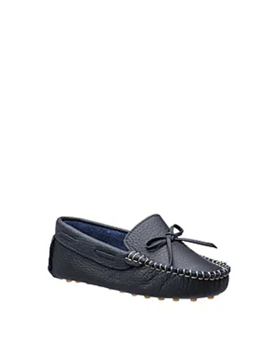 Elephantito Contrasting Stitching Driver Loafer - Little Kid In Blue
