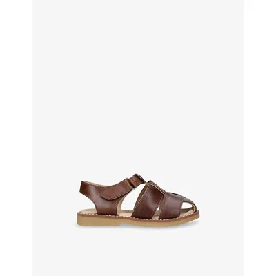 Elephantito Kids' Anthony Leather Sandals In Brown