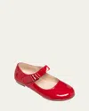 Elephantito Girl's Charlotte Patent Leather Mary Jane, Toddler/kids In Patent Red