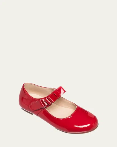 Elephantito Girl's Charlotte Patent Leather Mary Jane, Toddler/kids In Patent Red