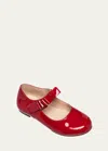 Elephantito Girl's Charlotte Patent Leather Mary Jane, Toddler/kids In White
