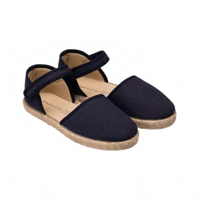 Elephantito Kids' Girl's Classic Espadrille Sandal In Navy In Blue