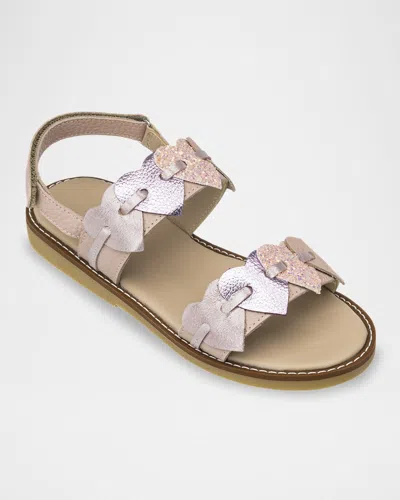 ELEPHANTITO GIRL'S CUORE HEART LEATHER SANDALS, BABY/TODDLER/KIDS