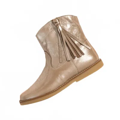 Elephantito Kids' Girl's Hannah Suede Boot In Metallic Blush In Green