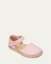 Elephantito Girl's Linen Classic Espadrille Sandals, Baby/toddler/kid In Pink