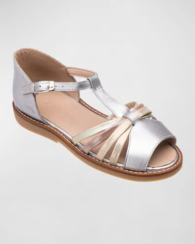 ELEPHANTITO GIRL'S NADINE METALLIC LEATHER SANDALS, TODDLER/KIDS