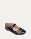 Elephantito Girl's Rosie Mary Jane Leather Shoes, Baby/toddler/kids In Patent Blue