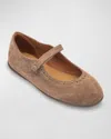 Elephantito Girl's Suede Mary Jane Shoes, Baby/toddler/kids In Beige