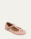 Elephantito Girl's Suede T-bar Flats, Baby/toddler/kids In Rose