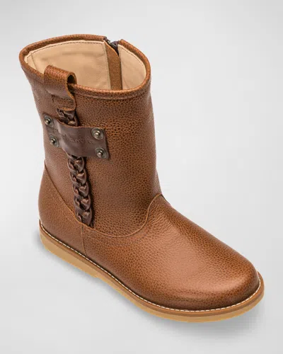 ELEPHANTITO GIRL'S WEAVED CALFSKIN BOOTS, BABY/TODDLER/KIDS