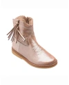 Elephantito Hannah Suede Boot With Tassel - Little Kid In Metallic Blush