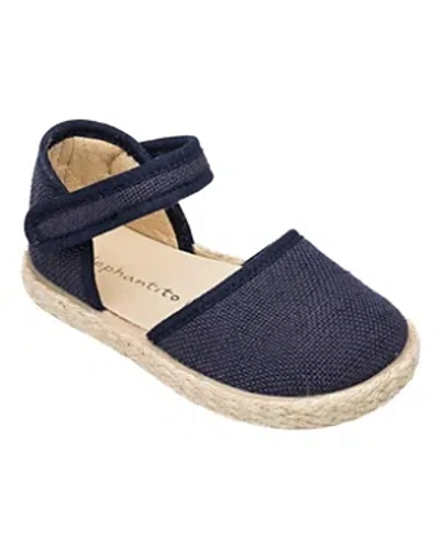 Elephantito Girls' Linen Classic Espadrille - Toddler, Little Kid In Navy