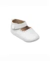 Elephantito Girl's Scalloped Leather Mary Jane, Baby In White