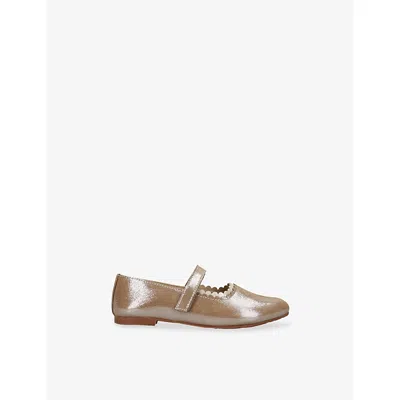 Elephantito Kids' Aria Leather Ballet Flats In Brown