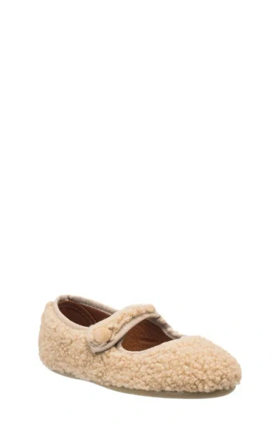 Elephantito Kids' Faux Shearling Mary Jane Flat In Neutral