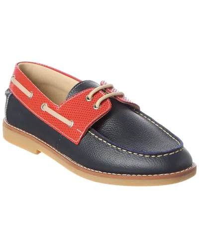 Elephantito Kids' Leather Boat Shoe In Blue