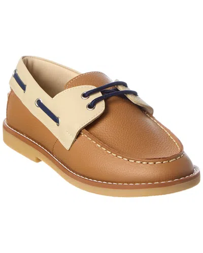 Elephantito Kids' Leather Boat Shoe In Brown