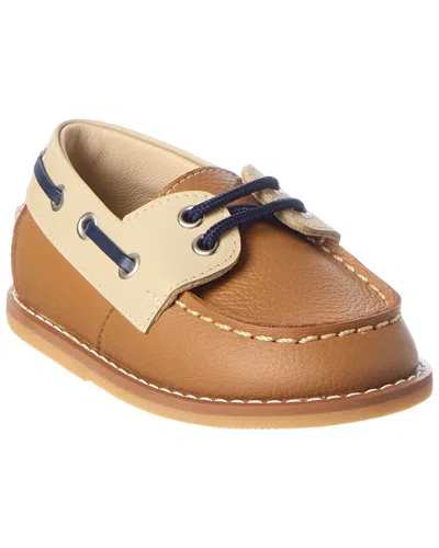 Elephantito Kids' Leather Boat Shoe In Brown